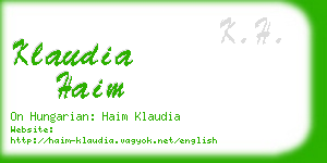 klaudia haim business card